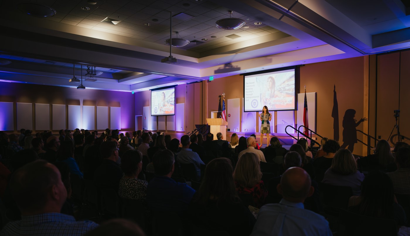 crowd of attendees at the stephanie stuckey lecture